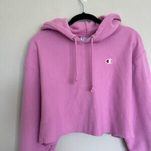 Cropped Pink Champion Hoodie
